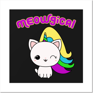 Meowgical Unicorn Magical Cat Posters and Art